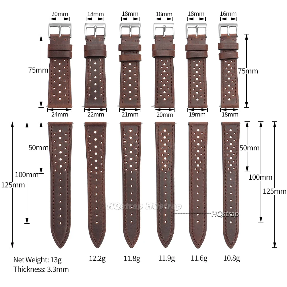Atmungsaktives Rindsleder-Uhrenarmband, 18 mm, 19 mm, 20 mm, 21 mm, 22 mm, 24 mm, Retro-Lederarmband für Seiko-Uhrenarmband, Schnellverschluss-Armbänder – Detail 11