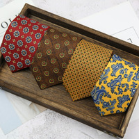 Italian Casual 8cm Printed Neckties Dots Paisley Neck Ties For Men Women Fashion Navy Yellow Floral Necktie Tuxedo Cravat Gift