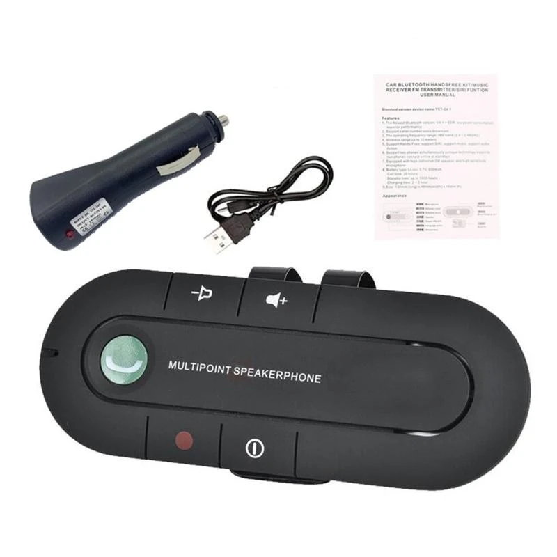 Y2GD Wireless Car Music Player Adapter with Back-Clip Portable BT Speaker for Car