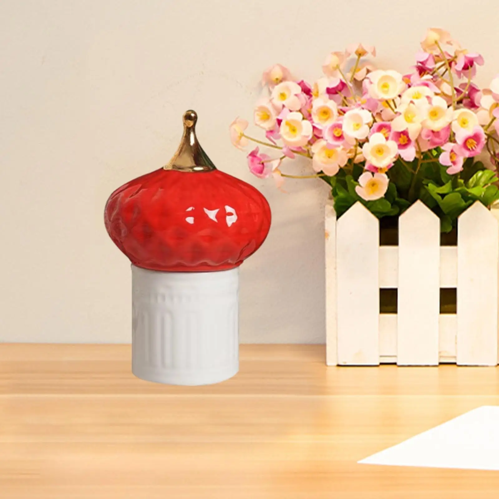 

Ceramic Candy Jar for Making Candle Castle Canister Multipurpose Decorative Small Home Decoration Storage Jar with Lid Container