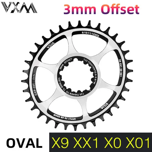 Plato ovalado de bicicleta Offset 3mm 32t 34t 36t para piñón de bicicleta Xx1 Eagle X01 Gx X1 1400 X0 X9 S1400 Mtb