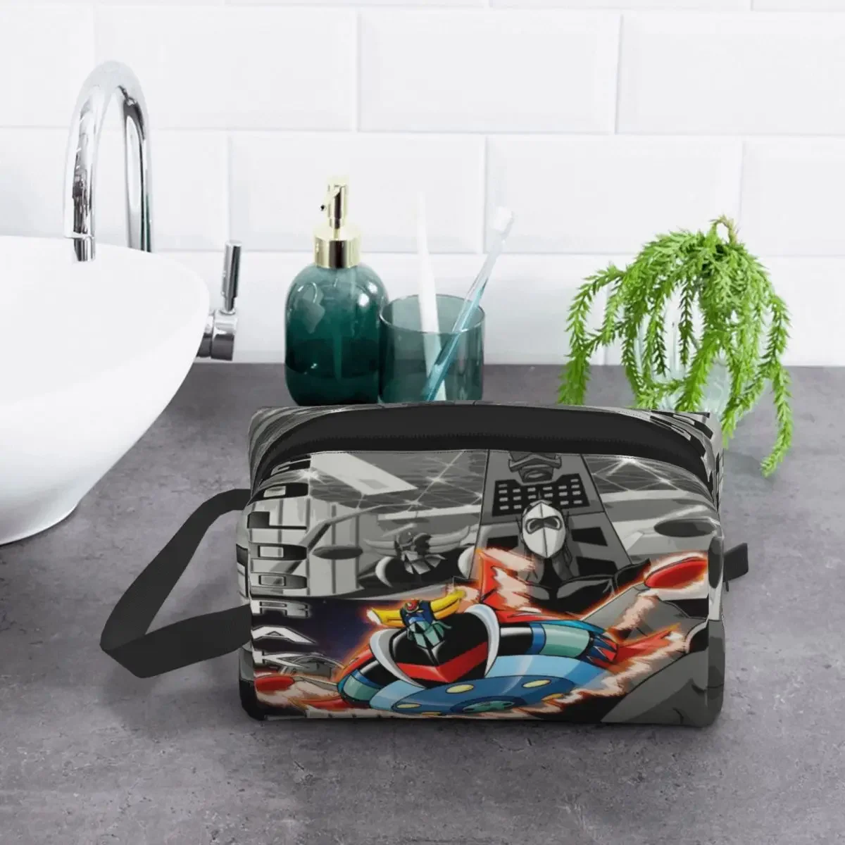 Trousse de toilette de voyage Goldorak Anime, Mazinger Z, UFO Robot Grendizer Cosmetic Makeup, EvaluBeauty Storage Dopp Kit, Fashion