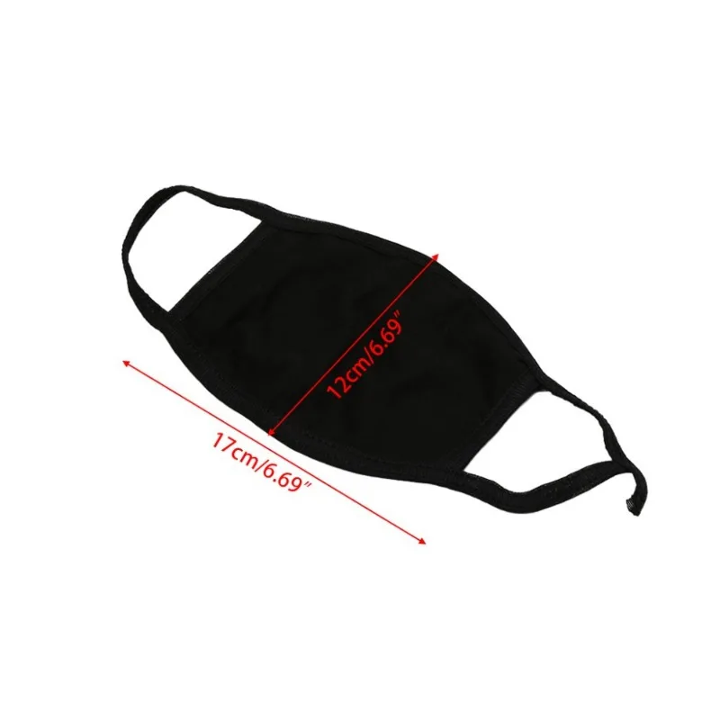 8 قطع قناع للجنسين شتاء دافئ سماكة نصف الوجه قناع الفم القطن الكرتون نمط مكافحة الغبار مكافحة التنفس قناع أسود