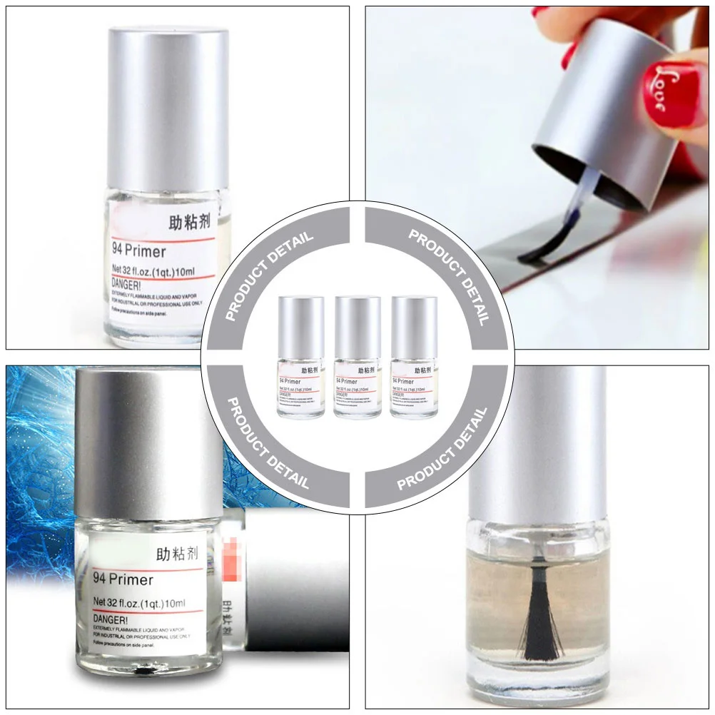 3병 10Ml 접착 촉진제 자동차 다목적 강화 양면 접착제 유리 금속 세라믹