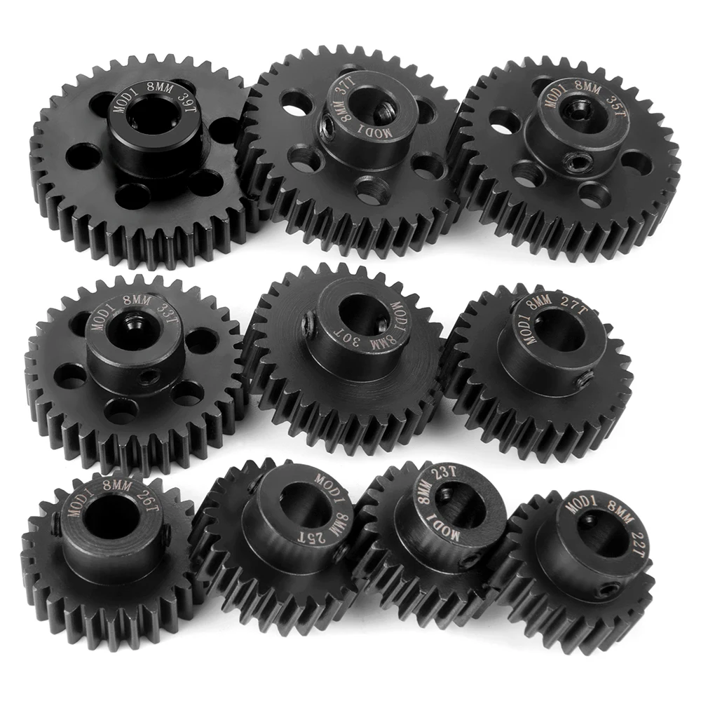 TRINOOD M1 Stahl Motor Getriebe Ritzel 8MM 22T 23T 25T 26T 27T 30T 33T 35T 37T 39T für X-MAXX 1/5 RC Modell Auto Buggy Lkw Teile – Detail 6