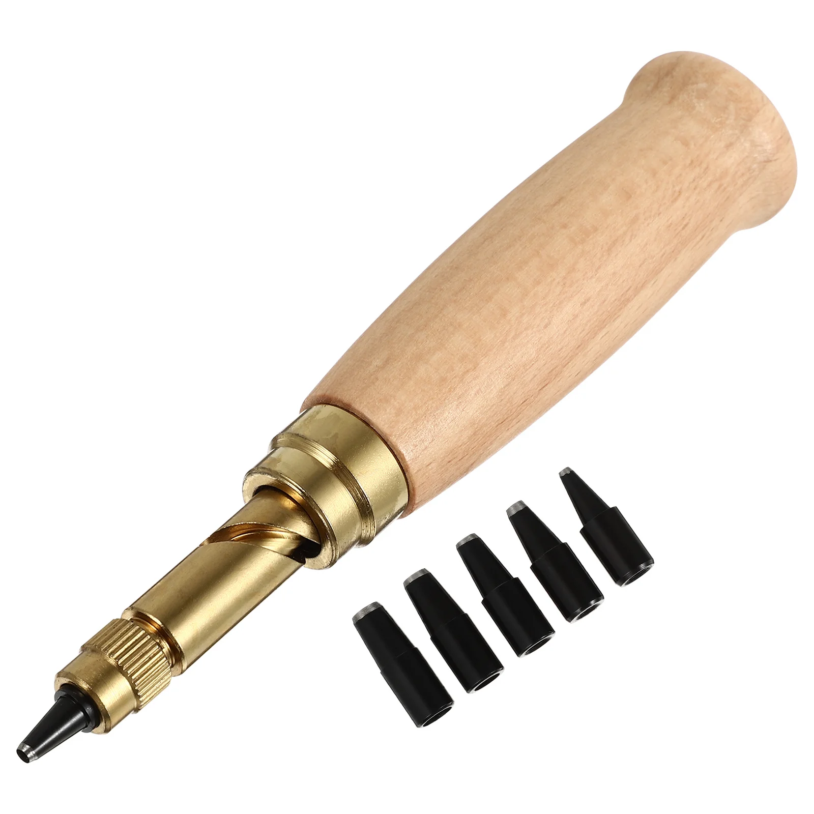 

VILLFUL 6pcs Japanese Chisel Set Automatic Hollow Punch Tool for Craft Belt Hole Puncher Car Repair Manual Kit