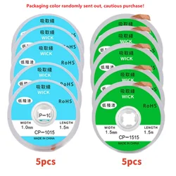 5 PCS Desoldering Wire 1.0/1.5mm Braid Soldering Mesh Welding Parts Low Residue No-Clean Solder Tin Remover Tool