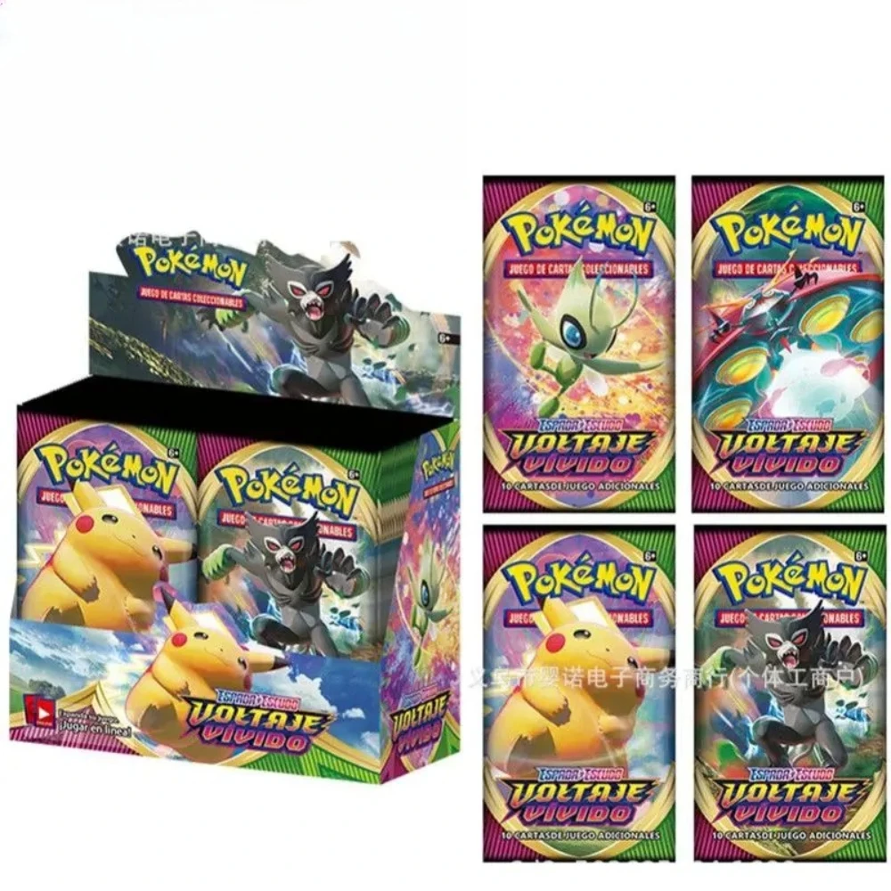 6-36 عبوة من البوكيمون الإسباني VOLTSJE VIVIDO FUSION Masquerade Etsncelles Skies Flames Booster Box بطاقات البوكيمون #3