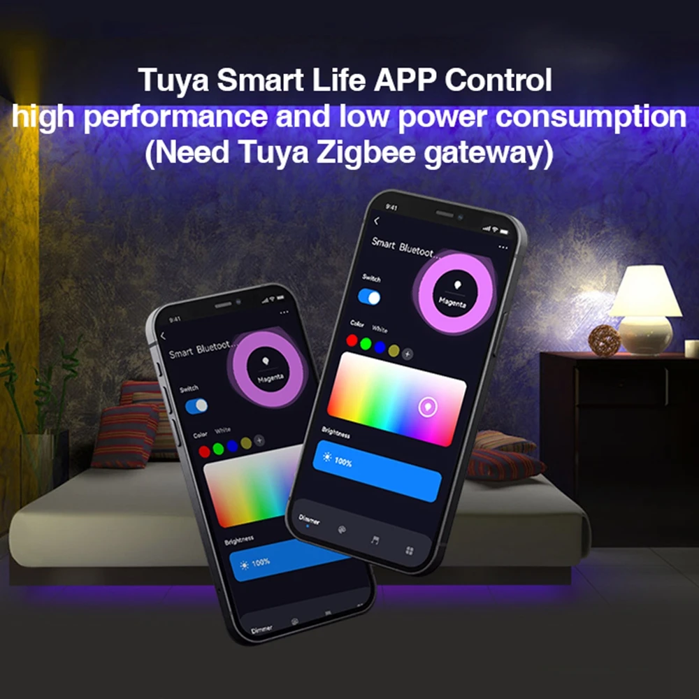 Tuya Zigbee RGB RGBW RGBCCT Controller 15A 12V Smart Life Gateway Hub 5V 24V Alexa Google 1/2/3/4/5CH COB RGB LED Strip Light