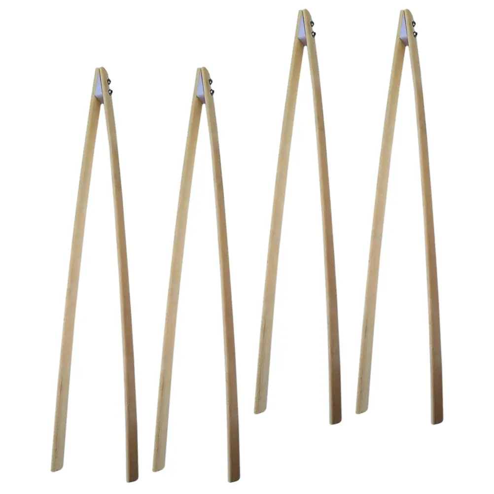4 Pcs Bamboo Trash Picker Garbage Clamps Reusable Tongs 45cm Long Clean Litter Grabber Tool Heavy Duty Home