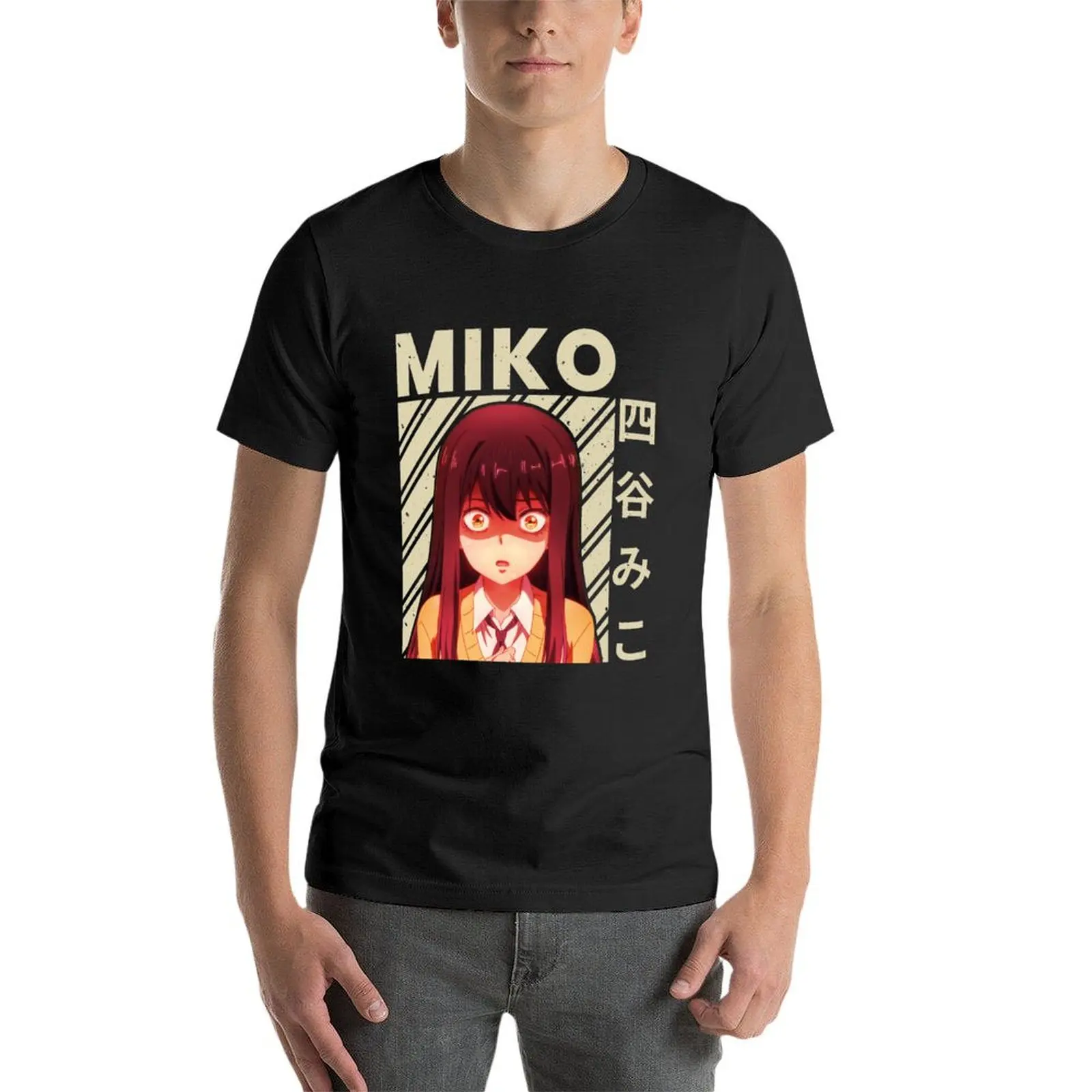 Camiseta Vintage de Mieruko chan-miko yotsuya, ropa estética para niños, ropa de anime blanca, camisetas vintage para hombres