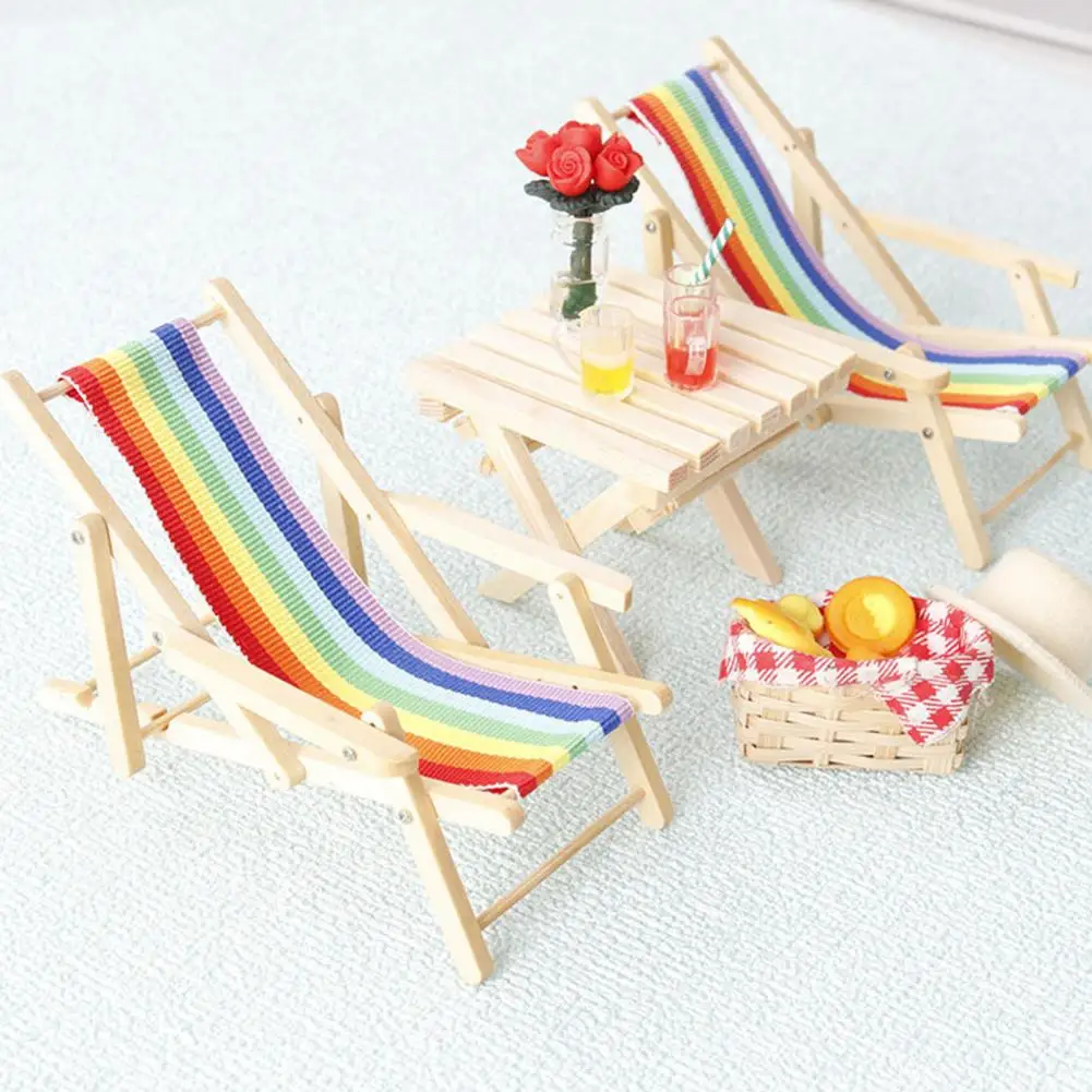 Mini Strandkorb Puppenhaus Zubehör Strandkorb Modell für Puppe spielen Miniatur Strandkorb Puppenhaus Dekor Set realistisch für 1