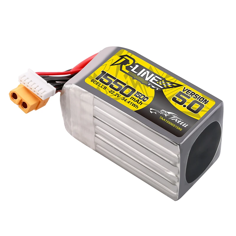 TATTU-R-LINE 5.0 22.2V 6S 1550mAh 150C LiPo Battery With XT60 Plug For RC Helicopter Quadcopter FPV Racing Drone Parts