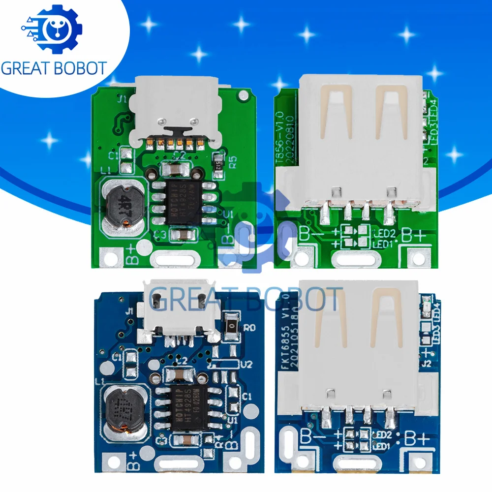 134N3P Type-C 5V Step-Up Module With LiPo Protection & LED Indicator 10PCS DIY Charging Board