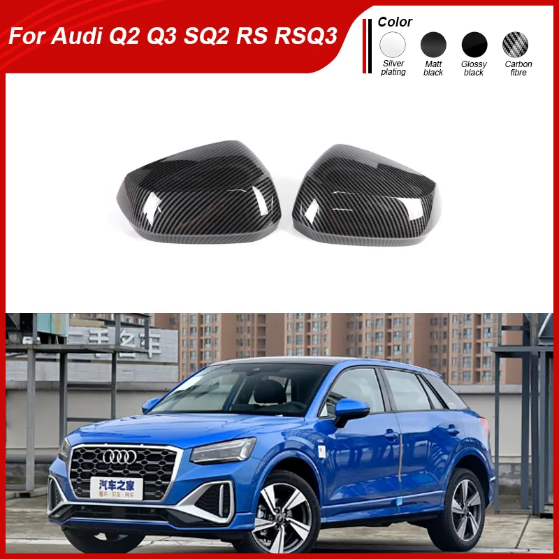 

for Audi Q2 SQ2 Q3 RS Q3 2018~2022 2023 Car Rearview Side Mirror Cover Wing Cap Exterior Door Rear View Case Trim Accessories