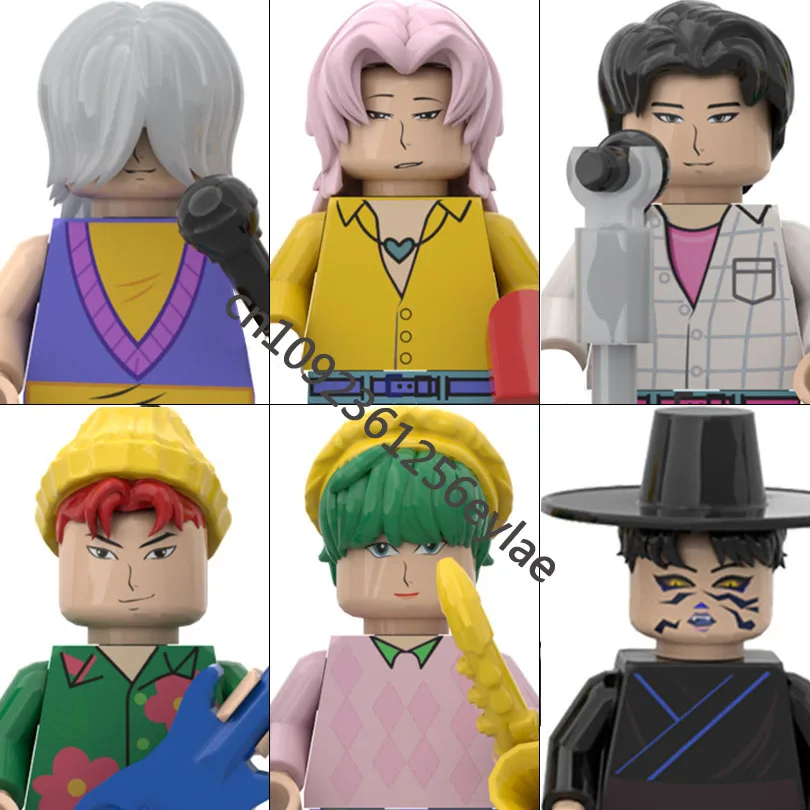 8 pçs kpop caçadores de demônios mini figura de ação blocos de construção rumi montagem modelo boneca blocos de construção brinquedo