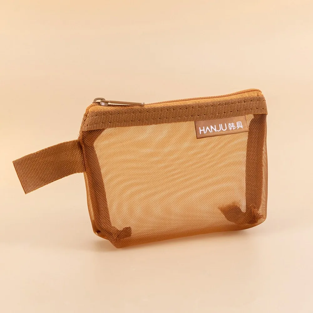 New Mesh Fabric Travel Grid Bag Mini Nylon Mesh Toiletry Bag Triangle Mesh Wallet view 3