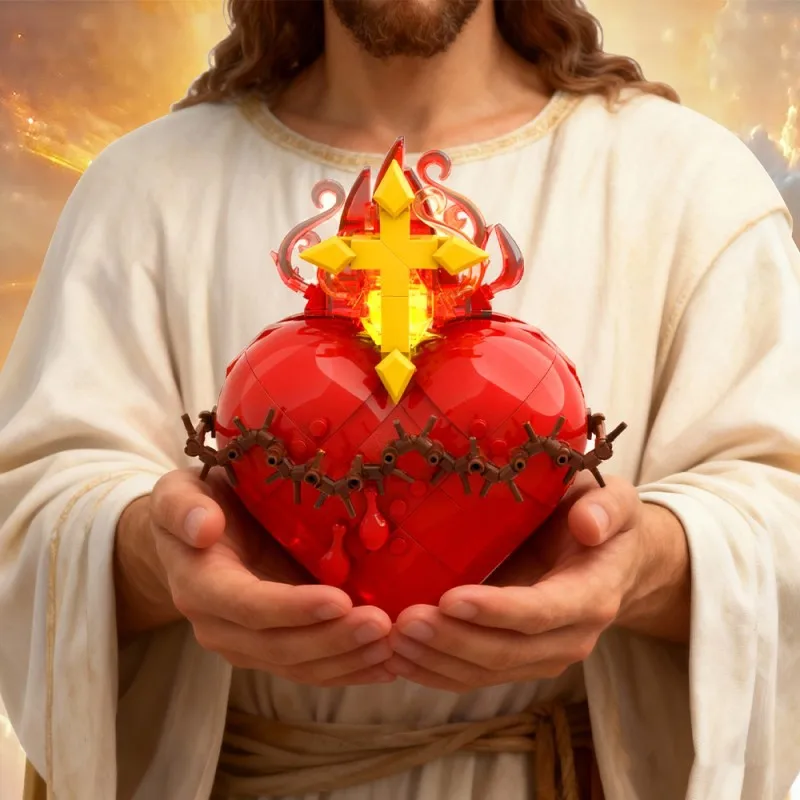 MOC Heart of Thorns Building Block Model with Lamp Heart of The Son Building Block Assembly Toy Kids Bricks Gift