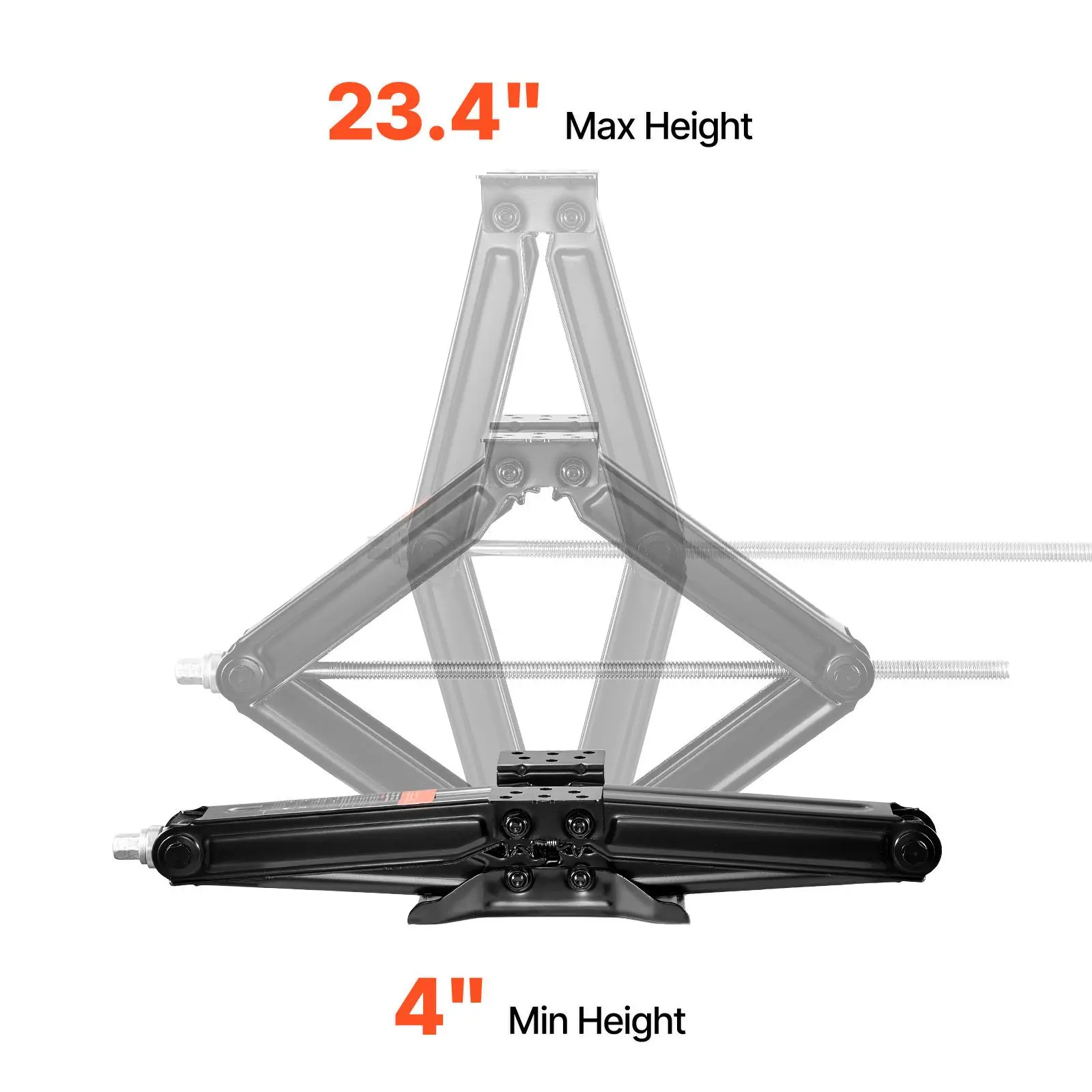 6500 lbs RV Scissor Jacks, 4-23.4 in RV Stabilizer Leveling Scissor Jacks, Set of 2, Heavy Duty Stabilizer Jack with Crank Handl