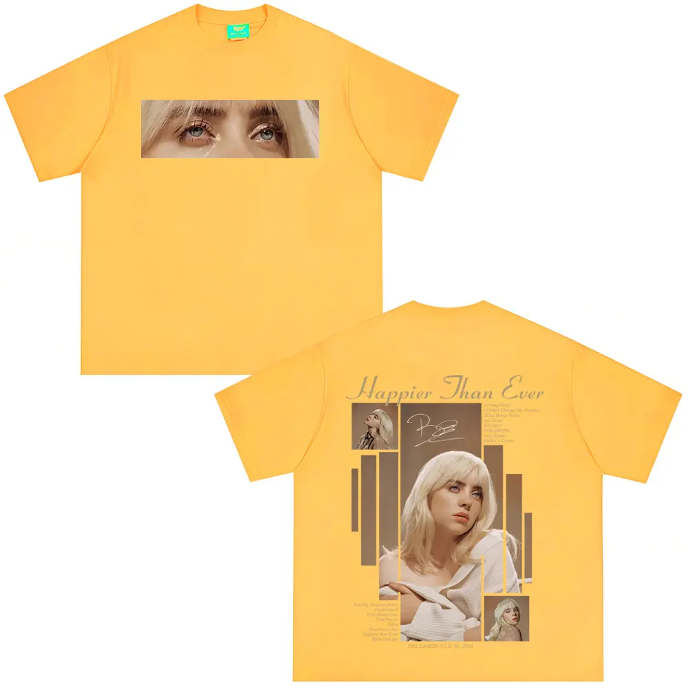 سعيد من أي وقت مضى 2025 تي شيرت الرجال النساء موضة موسيقى البوب قصيرة الأكمام تي شيرت للجنسين الهيب هوب المتضخم تي شيرت زوجين التي شيرت