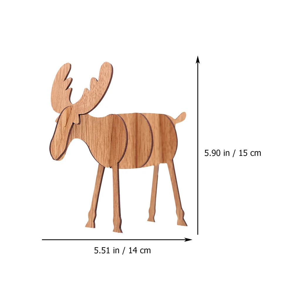 

6Pcs Wooden Christmas Elk Decoration Original Design Burr-Free Edges DIY Ornament Kit for Family Fun Festive Room Decor