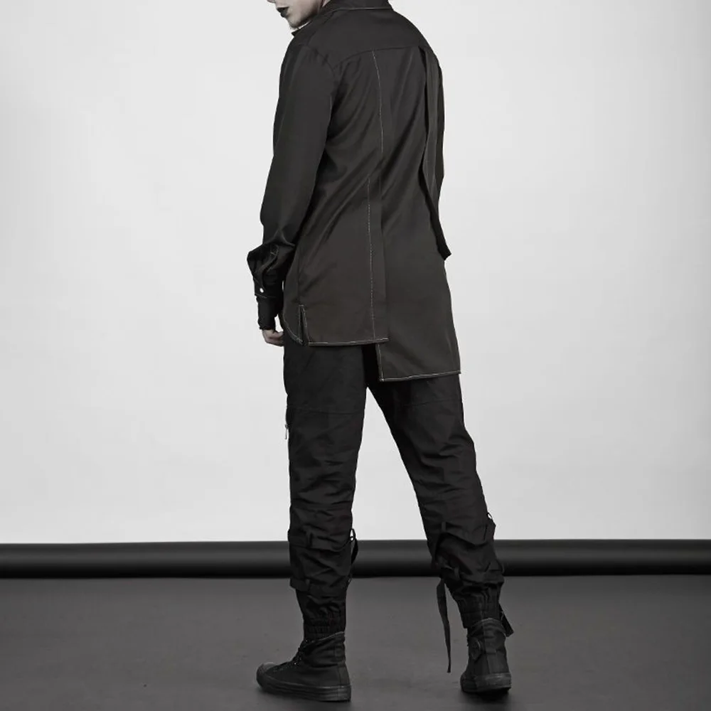 Herbst Neue Männer Asymmetrische Langarm-shirt Amerikanischen Retro Mode Trend Straße Hip-Hop Lose Beiläufige Nische männer tops 2025