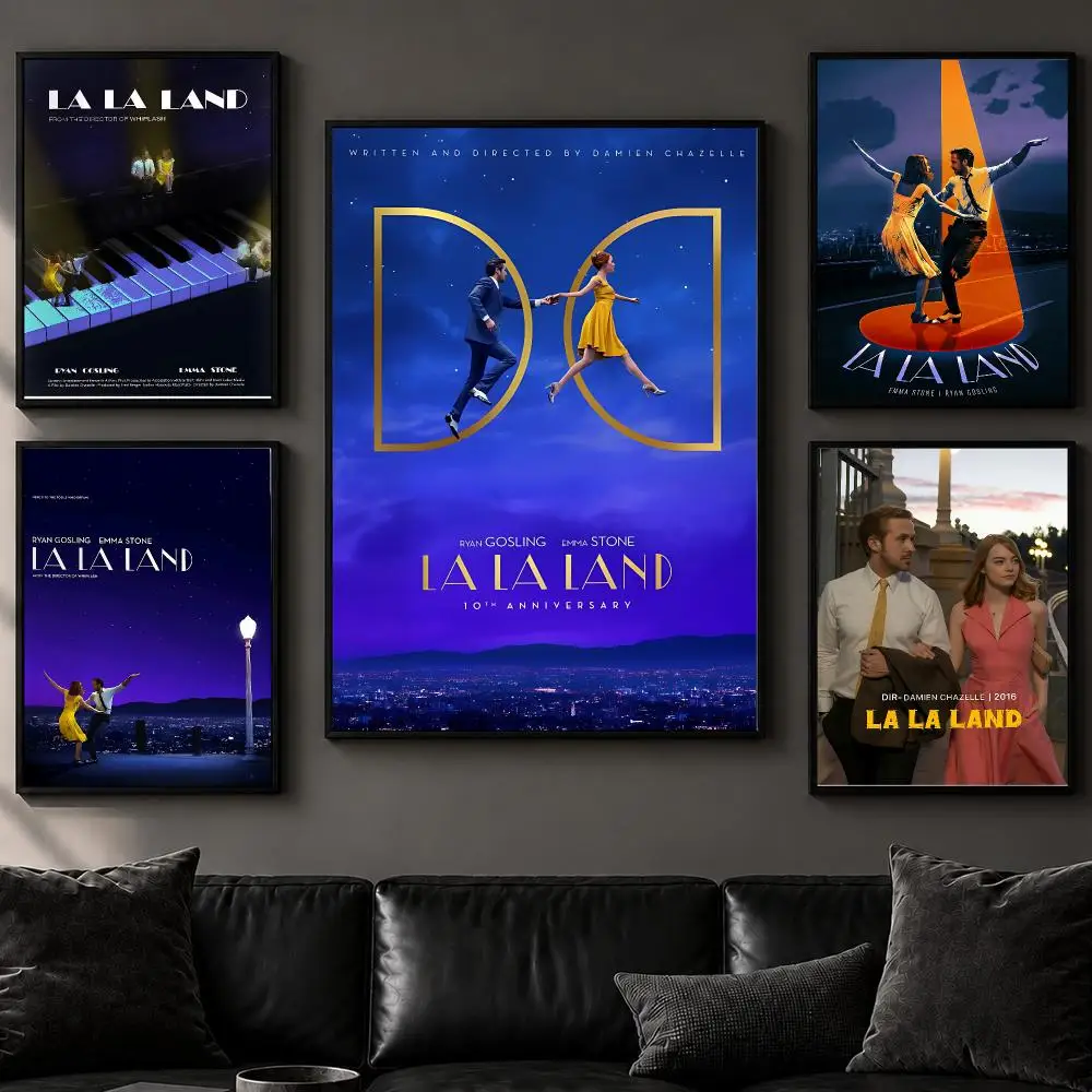 Movie L-La La LandS Poster Art  Self-Adhesive No Glue Residue Wall Decor for Bedroom Living Room