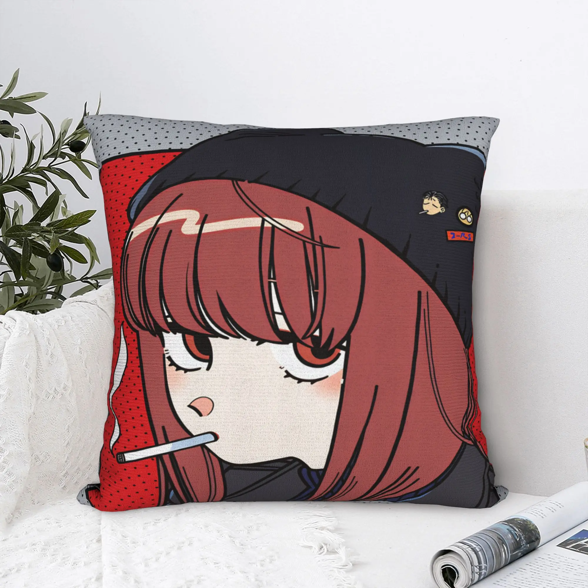 Smoking Behind Supermarket Yamada  Pillow Case  Vintage Pillow Cover Soft Pillowcases For Office Car Home Decor