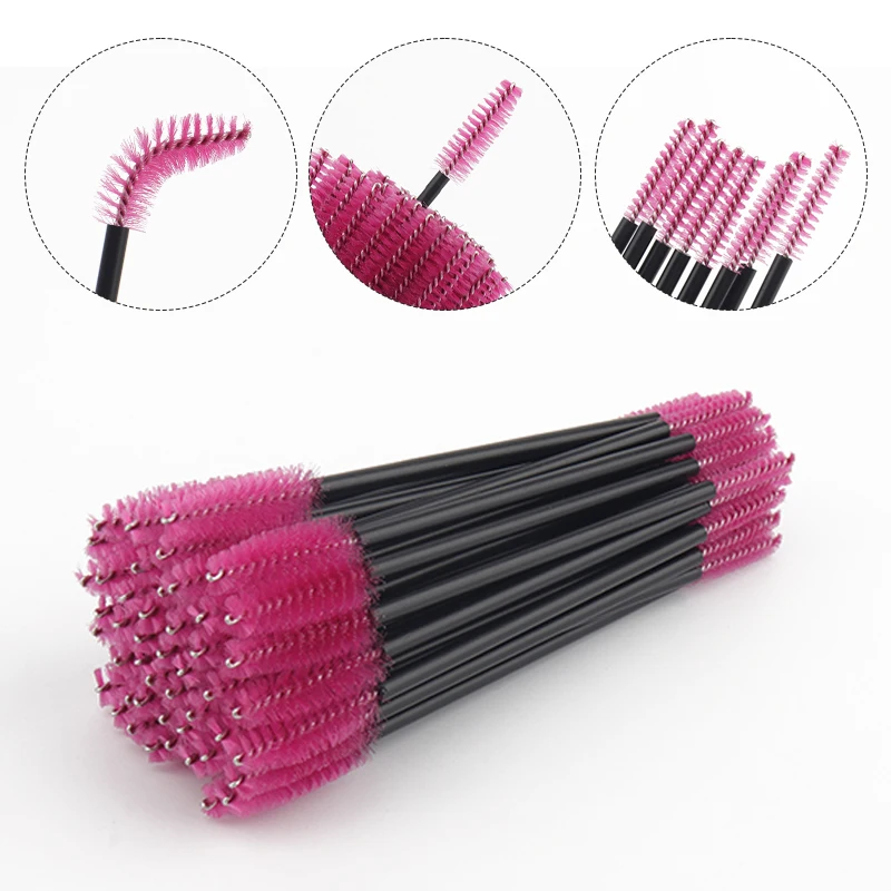 50pcs Double Head Eyelash Brush Eyebrow Micro Brushes Mascara Wands Cosmetics Applicators Lash Extension Tool Makeup Products