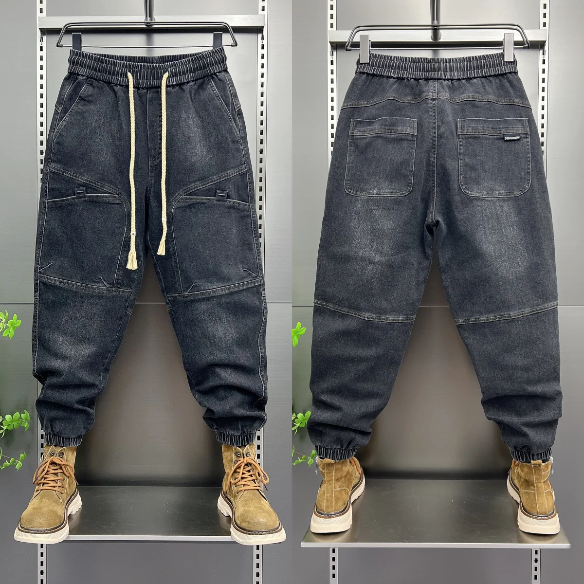 Autunno 2024 Jeans da uomo alla moda American Retro Big ket Harlan Pantaloni Giovani Casual Slim Fit Comodi pantaloni lunghi resistenti all'usura
