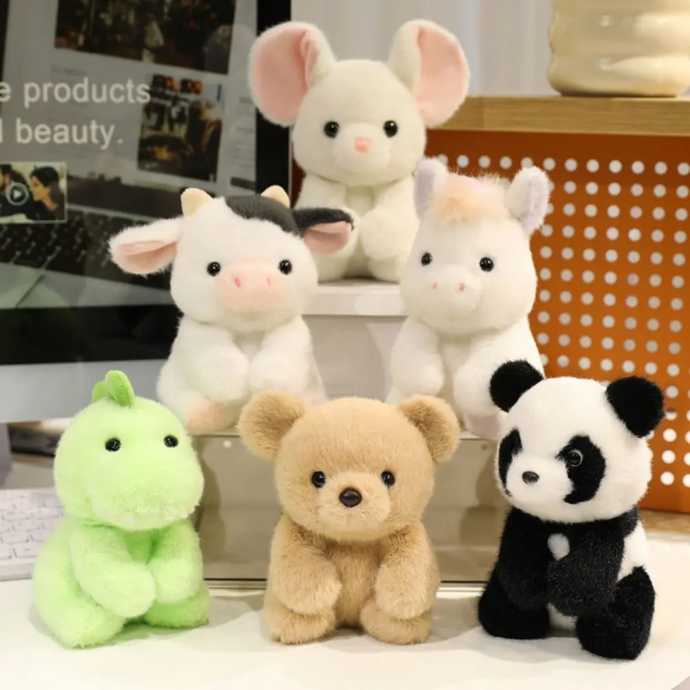 Babyslaapspeeltje PP Katoen Dinosaurus Knuffel Pluizig Zittend Pluche Desktop Buddy Speelgoed Beer Muis Koe Knuffelkussen Kerstmis