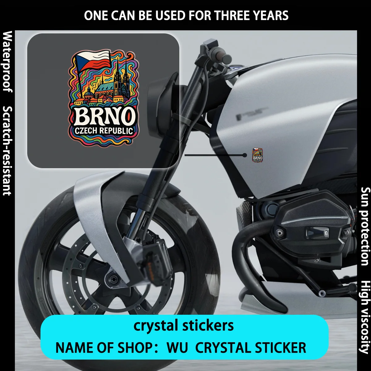 

4Pcs Brno Czech Republic Stickers, Waterproof Decals for Motorcycle Car Tool Box
