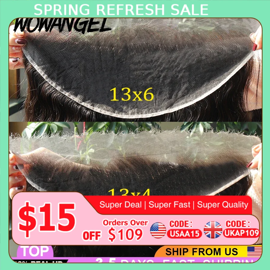 Wow Angel Body Wave 13x4/13x6 HD Lace Full Frontal Human Hair Melt Skins Invisible HD Tranparent Lace Frontal Only Virgin Hair