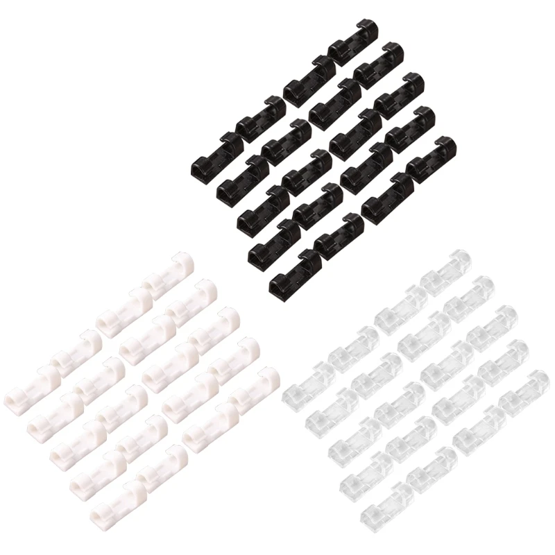 Dropship Self Adhesive Data Cable Wire Line Cord 20pcs Universal Clips for Home Office Storage Holder Clamps