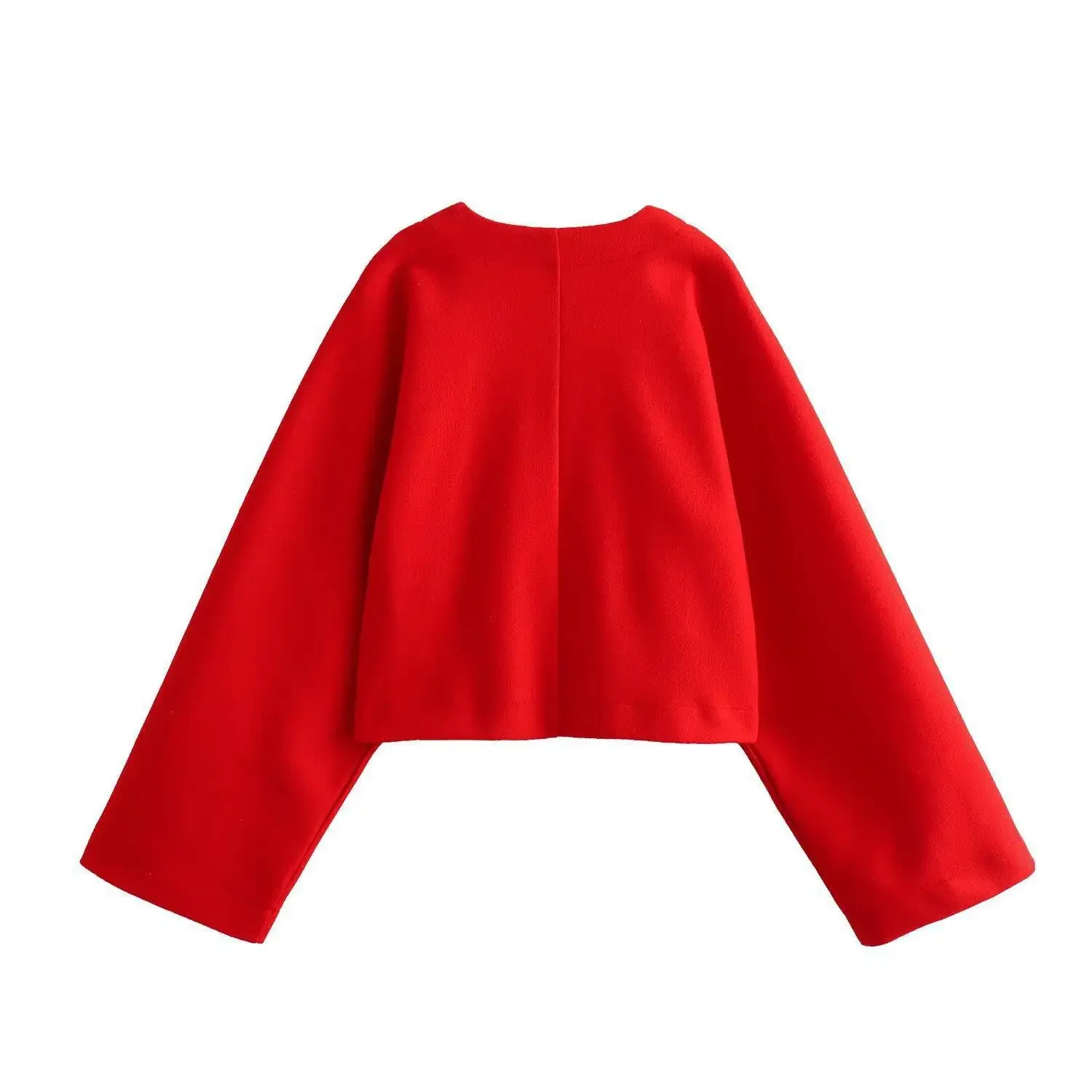 Women Chic Red V-neck Loose Sweater Casual Long Sleeves Knitted Warm Pullover 2024 New Autumn Female Fashion Knitwear Tops