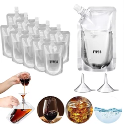 Bolsa de viaje sellada para almacenamiento de bebidas, bolsas con boquilla y Control de calorías para bebidas frías y heladas, 100-500ml, 30 juegos