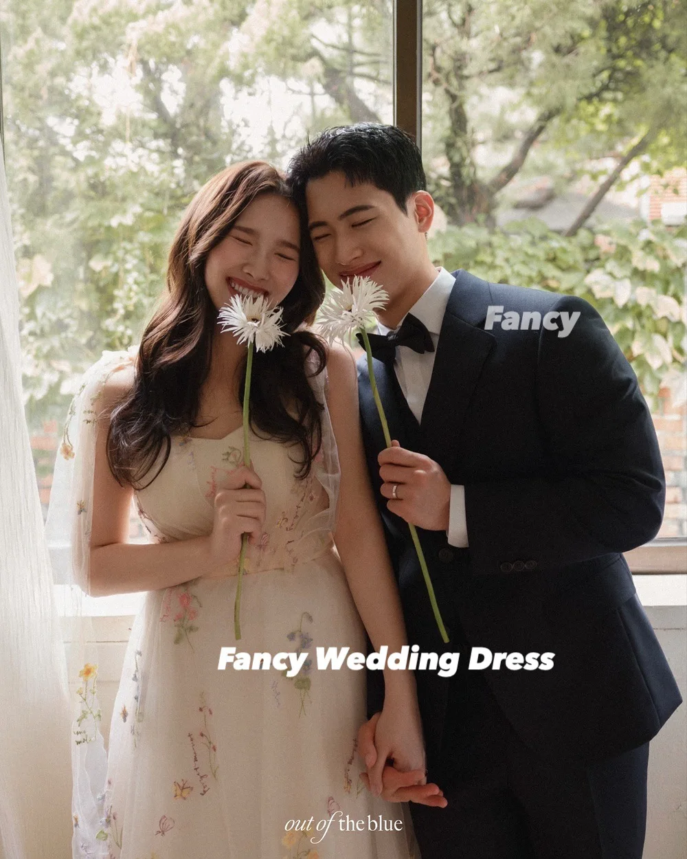 Fancy Princess Korea Floral Wedding Dress A Line Soft Tulle Bridal Gown Floor Length Back Corset Customized