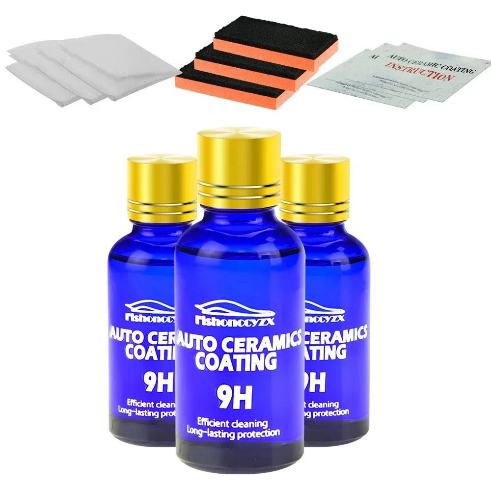 3Pcs 9H Car Plated Crystal Ceramic Coating Super Hydrophobic Glass Polishing Coating Set Without Box Car Paint Maintenance Fluid