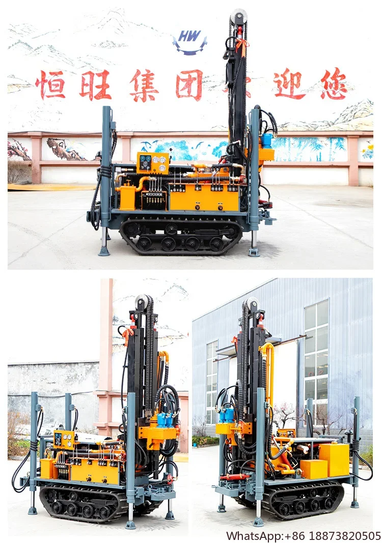 double motor head hammer DTH Rotary Drilling Rig with winch reduction gear