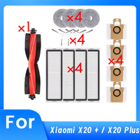 ABMI-17PCS Brush Filter Dust Bag Mop Cloth And Main Brush Cover Kit For Xiaomi X20+ X20 Plus Vacuum Cleaner Replacement Parts,