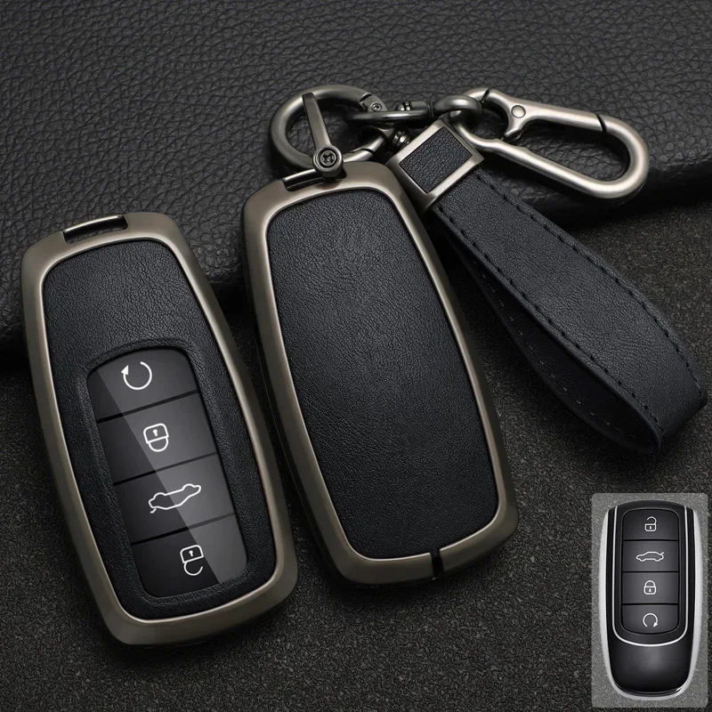 

Zinc Alloy+ Leather Car Key Case Cover For Chery Tiggo 8 Pro Tiggo 8plus New 5 Plus 7pro Chery Tiggo 7 Pro Max Omoda 5 C5 Modod