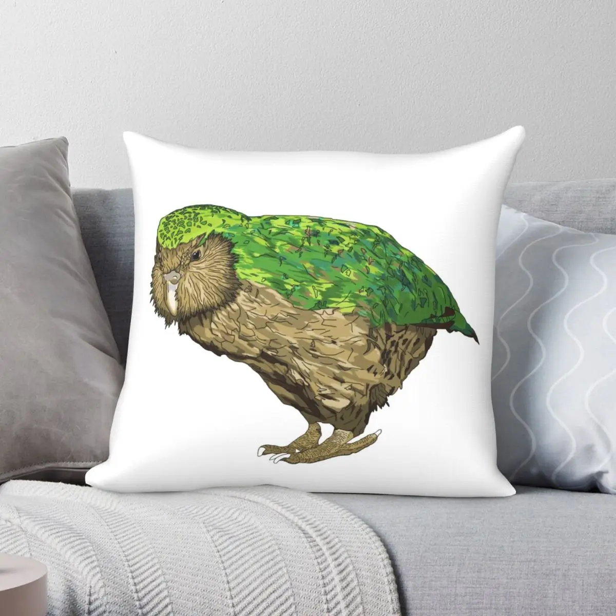 

Квадратная подушка KAKAPO, чехол из полиэстера и льна, бархатная Декоративная Подушка на молнии с принтом, чехол для домашней подушки