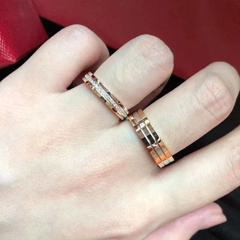 High quality 925 sterling silver color separation trinity ring ladies temperament fashion brand couple engagement luxury jewelry