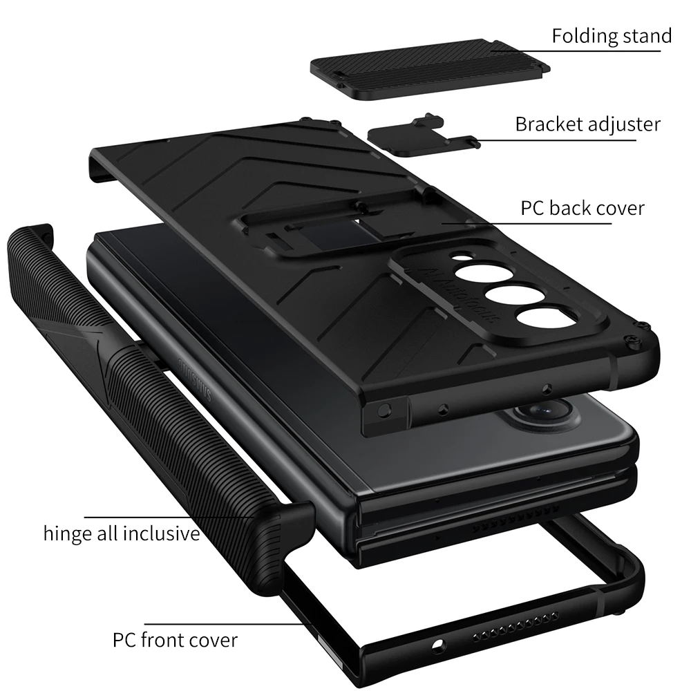 Dropshipping Heavy Duty Armor For Samsung Galaxy Z Fold 3 W22 5G Fold3 Magnetic Protect Bracket Adjustable Kickstand CASE Cover