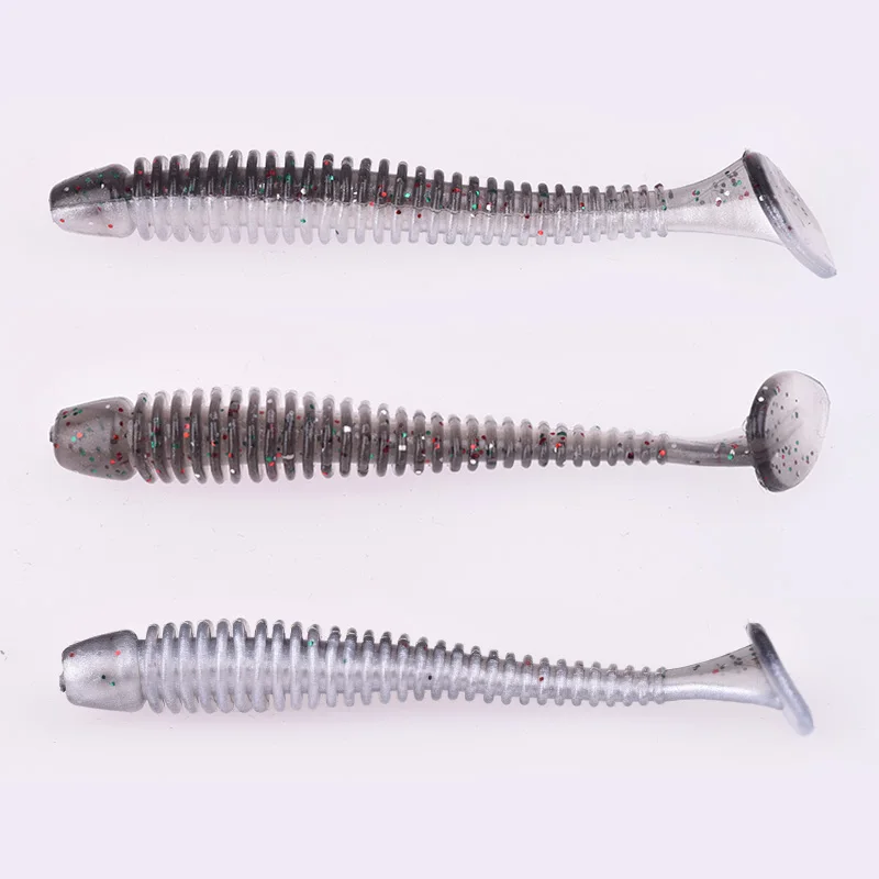 Fishing Worm Soft Lures Jig Wobblers 5cm 7cm 9cm Easy Shiner For Carp Bass Artificial Double Colors Silicone Swimbait