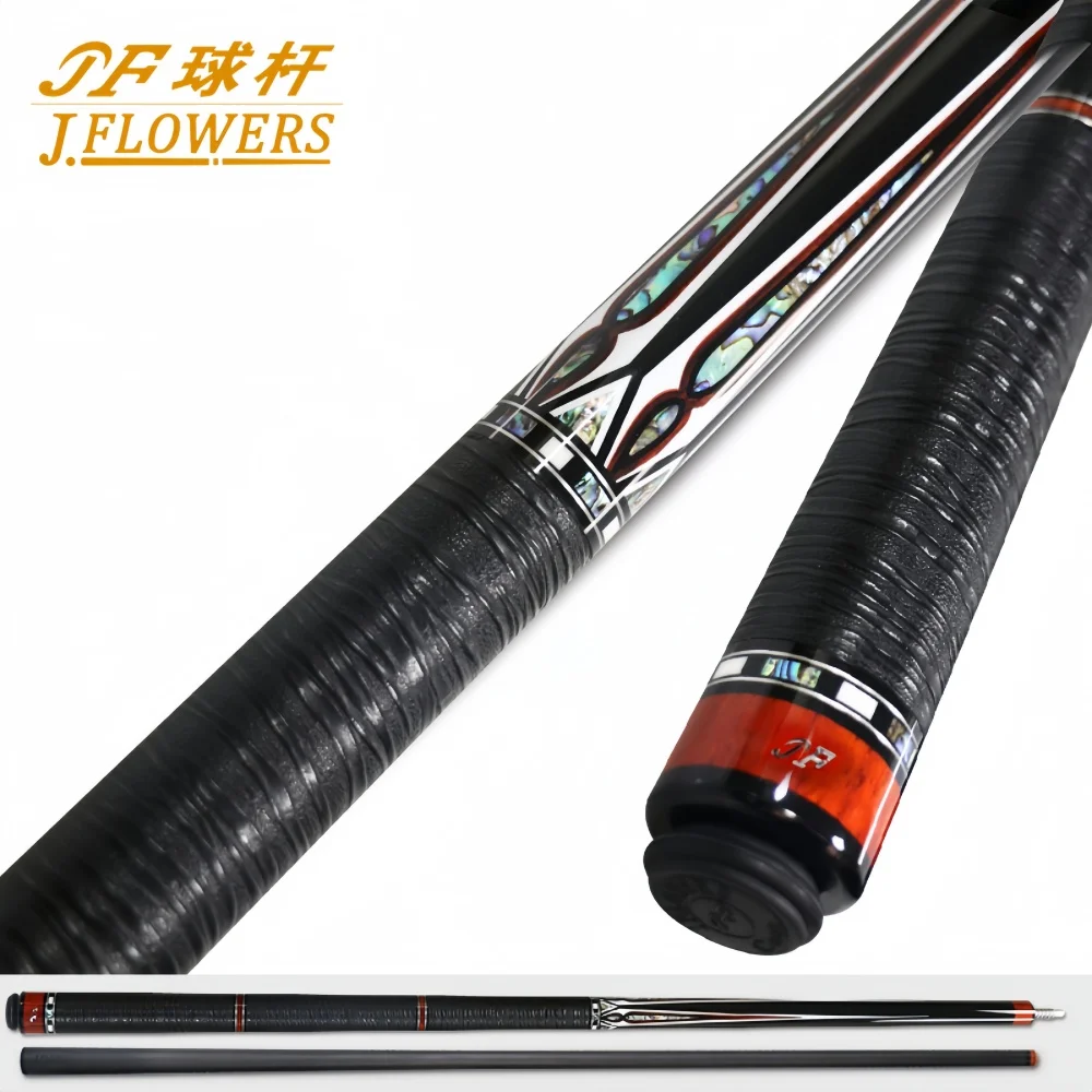 

J Flowers 58" Black Technology Carbon Fiber Poisnous Stinger II Billiard Pool Cue Stick 10.5mm/12.5mm + JF Case Set