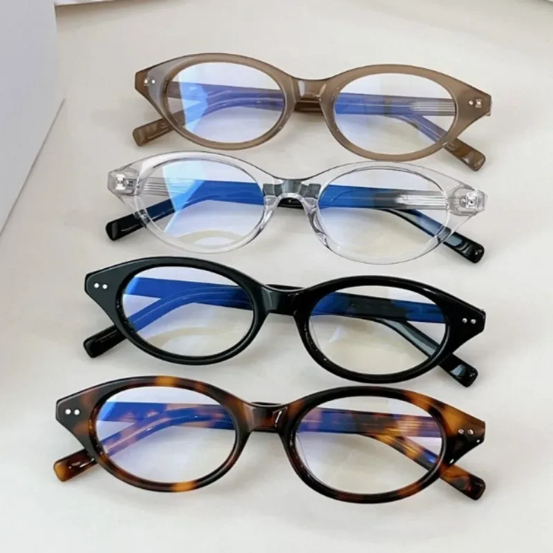 1/2Pcs Small Oval Glasses Women Luxury Brand Designer Sexy Vintage Leopard Glasses Retro Fashion Hot Girls Unisex Eyegalsses