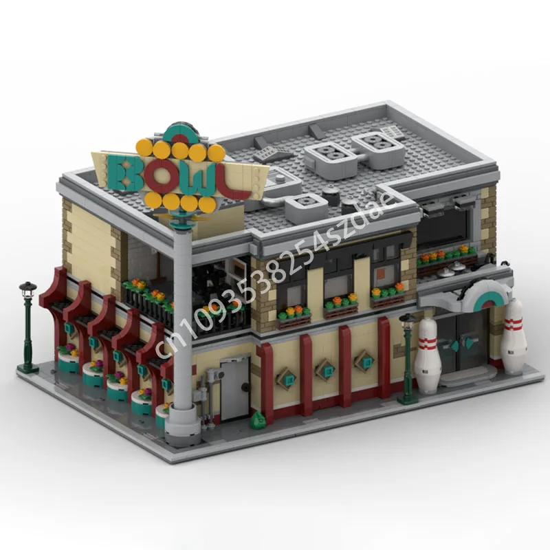

3474PCS MOC Creative City Street View Modular Bowling Suites Model Architecture Building Block Diy Kids Bricks Toys Gifts