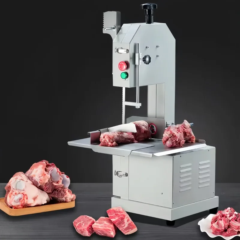 آلة قطع منشار عظام اللحوم الكهربائية من الفولاذ المقاوم للصدأ لمطعم معالجة مكعبات اللحوم المجمدة لإزالة لحم الضأن