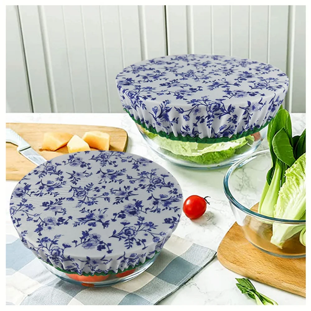 3 pcs Fabric Bowl Covers, Waterproof Reusable Elastic Bowl Covers, Food Storage Covers, Stretchy Lids For Food Fruits Leftover